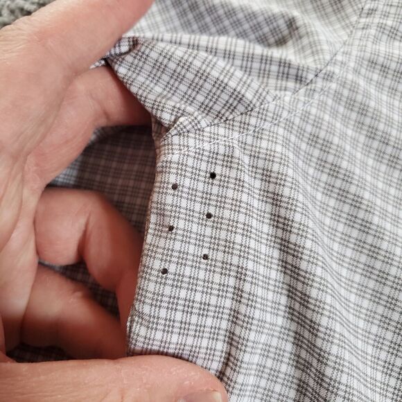 Ministry Of Supply Shirt Mens Large Gray Button Up Checks Vented Performance - Picture 4 of 11